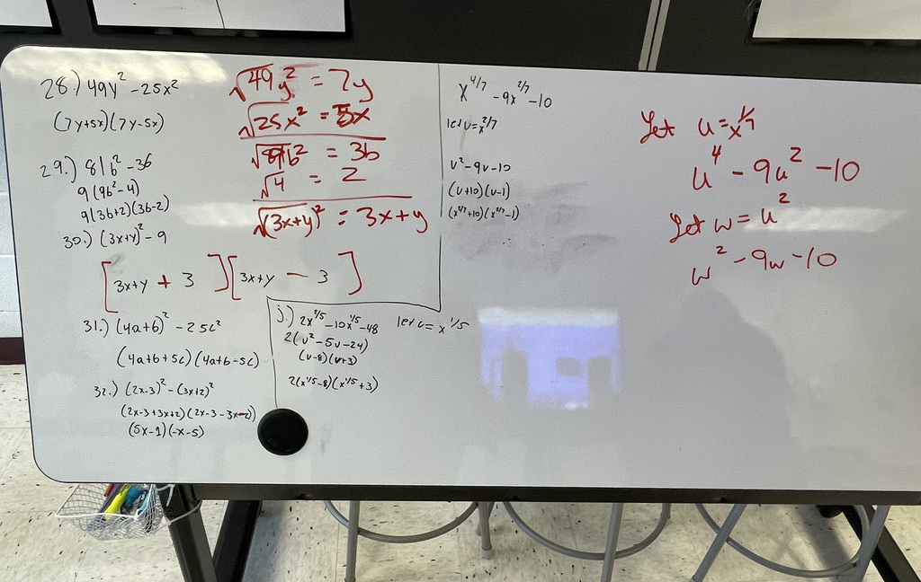 Some of the algebra problems in class