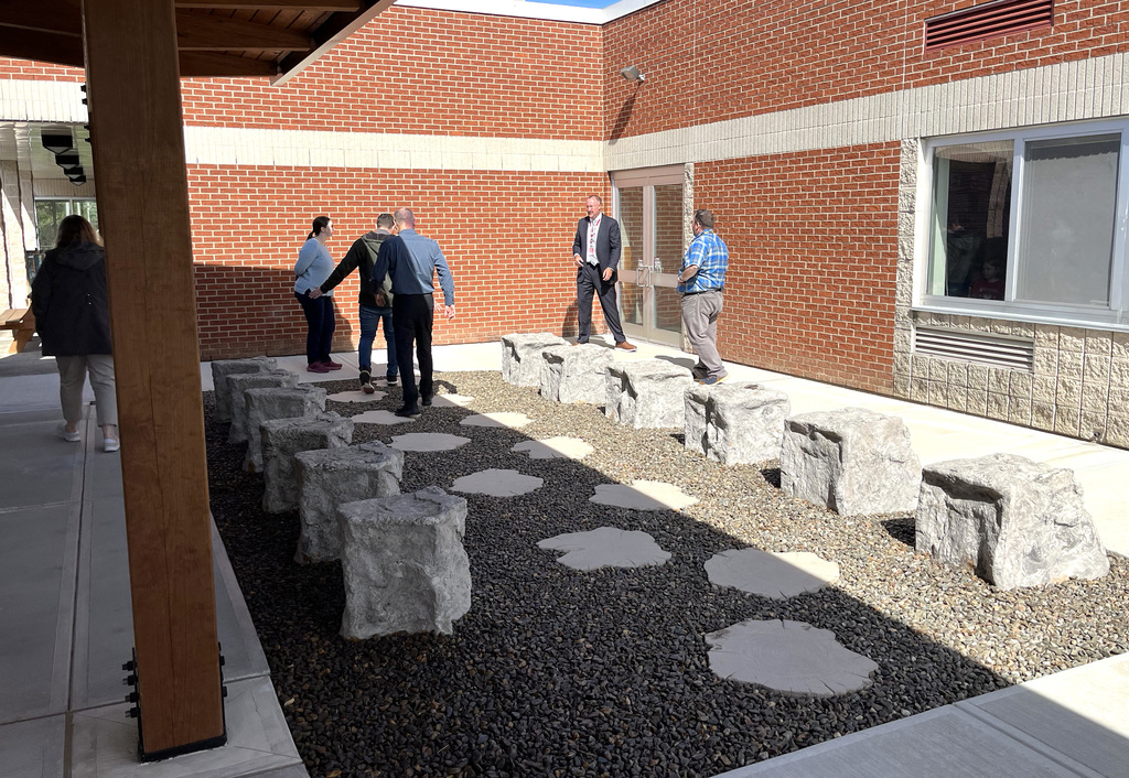 Superintendent Eben Bullock gives a tour of the facilities to the DCMO BOCES Public Information Service