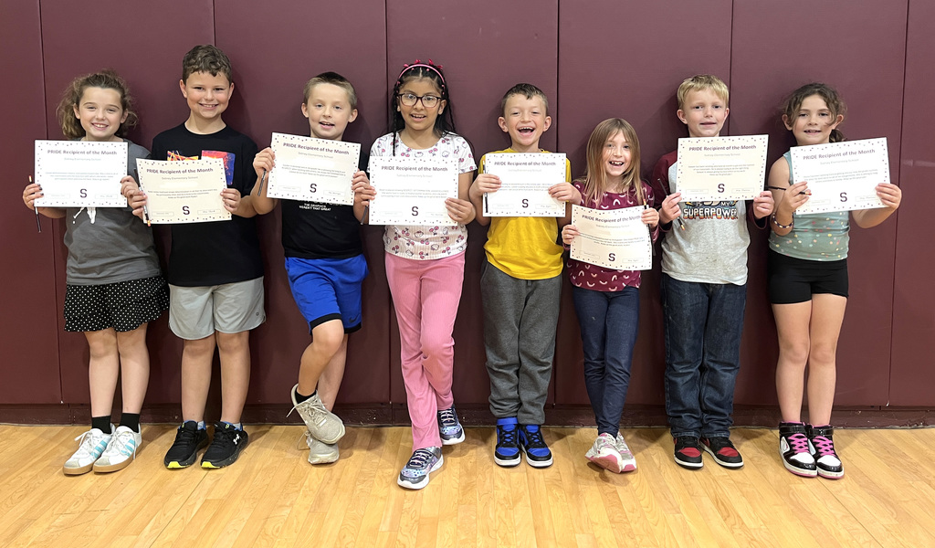 third grade PRIDE award winners for September