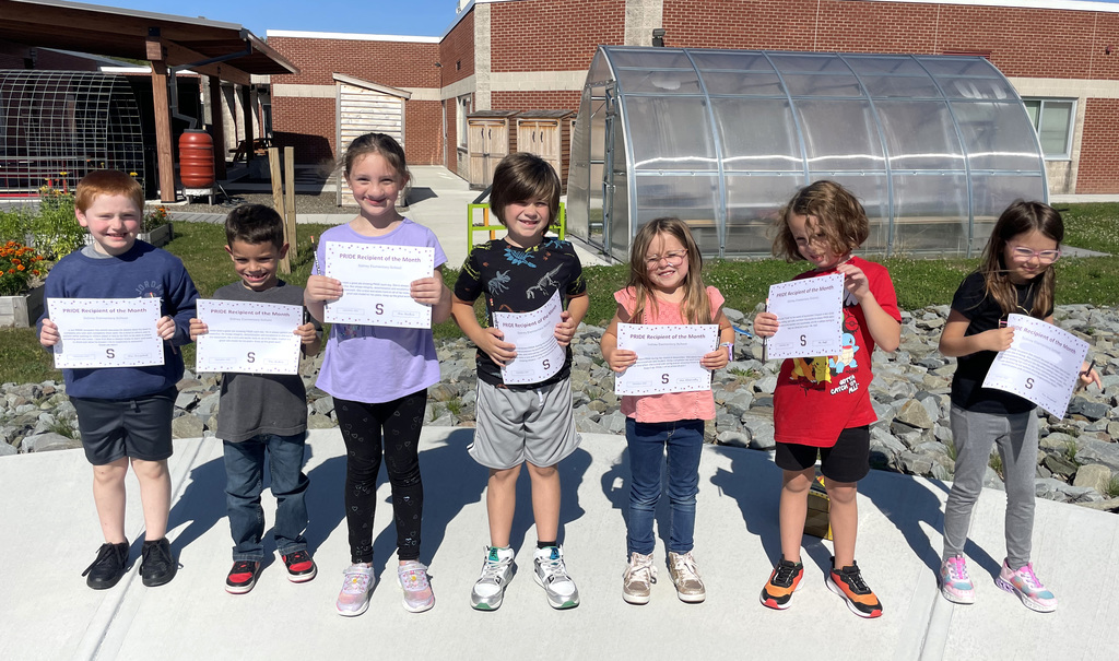 2nd grade PRIDE award winners for September