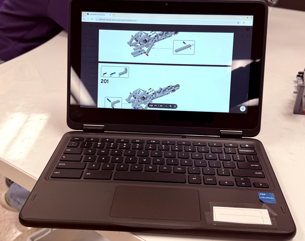 Laptop showing instructions