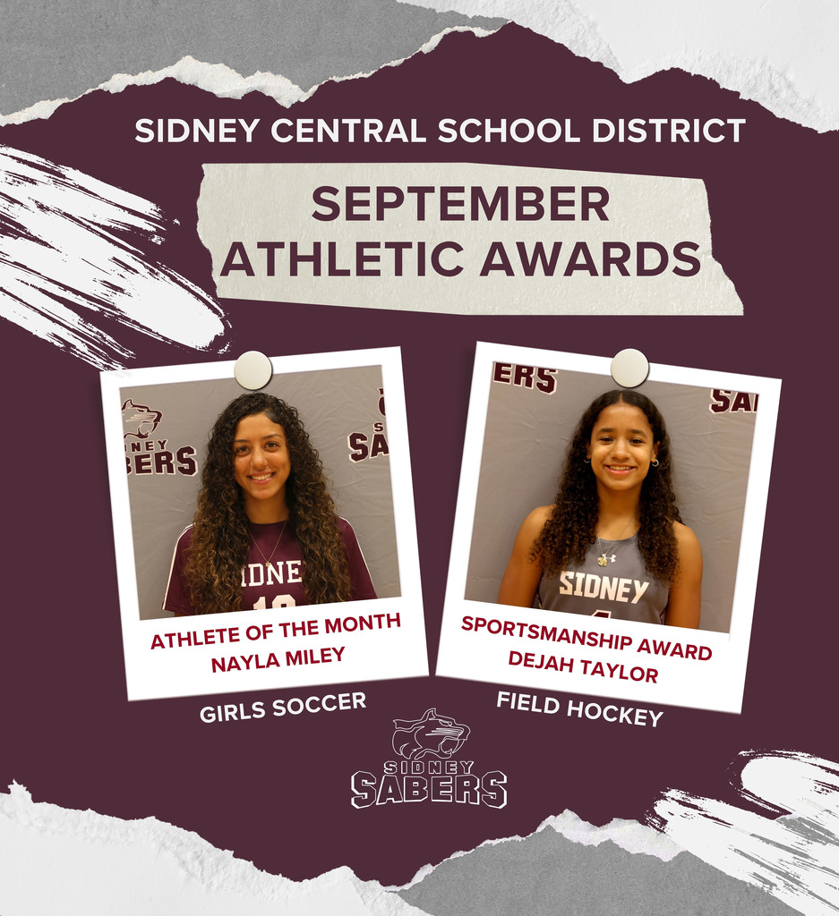 Athletic awards graphic for September 2025