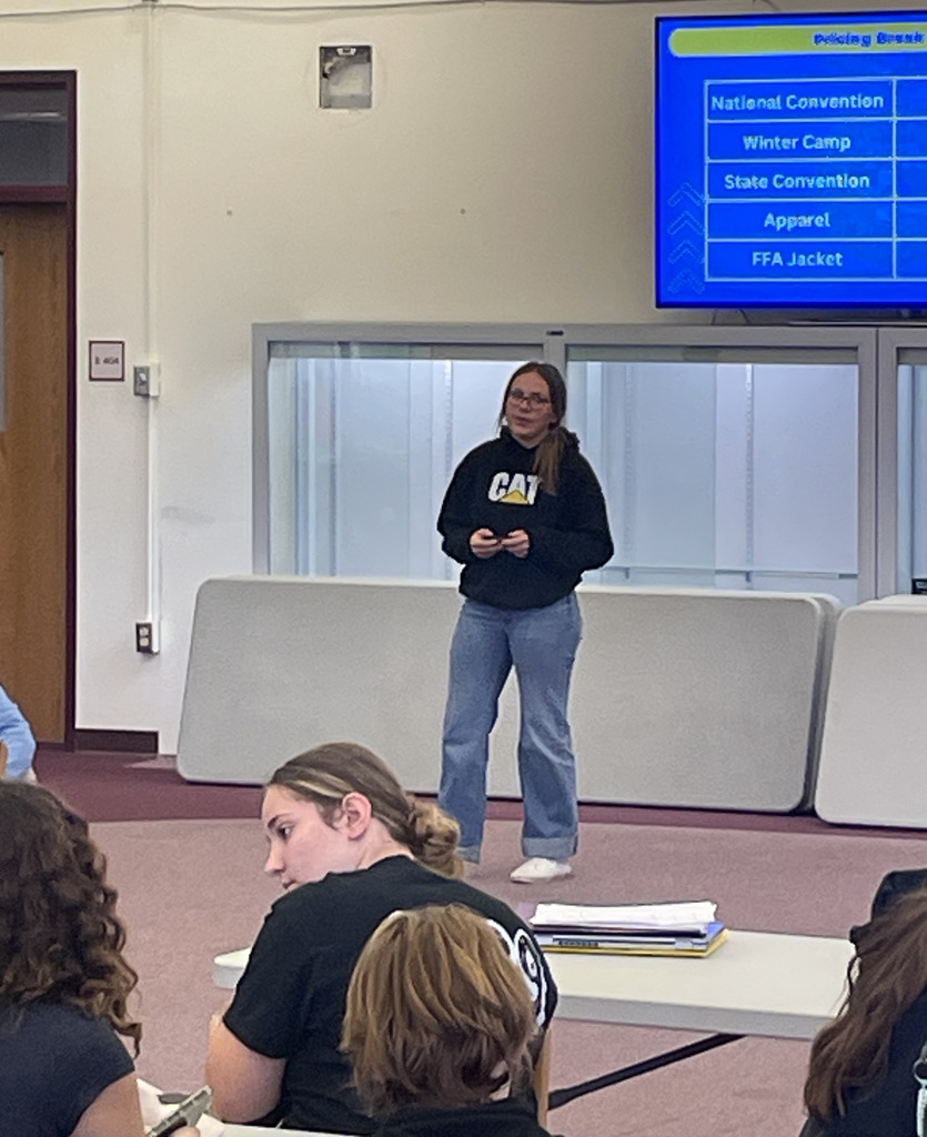 Students during an FFA fundraising meeting