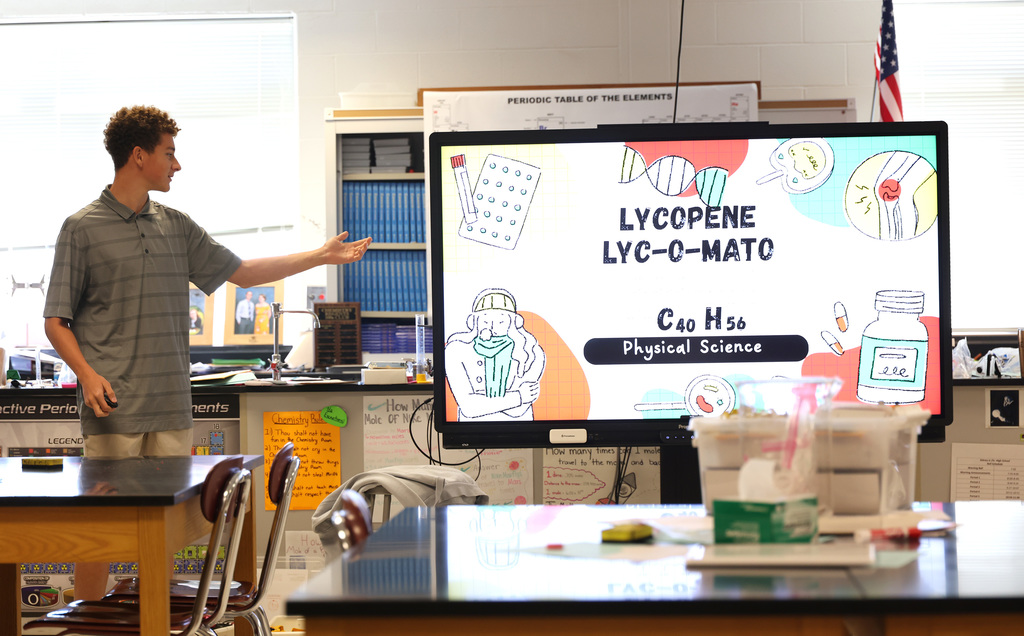 Students presenting their finding to the class