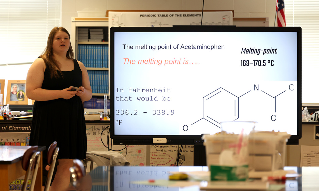 Students presenting their finding to the class