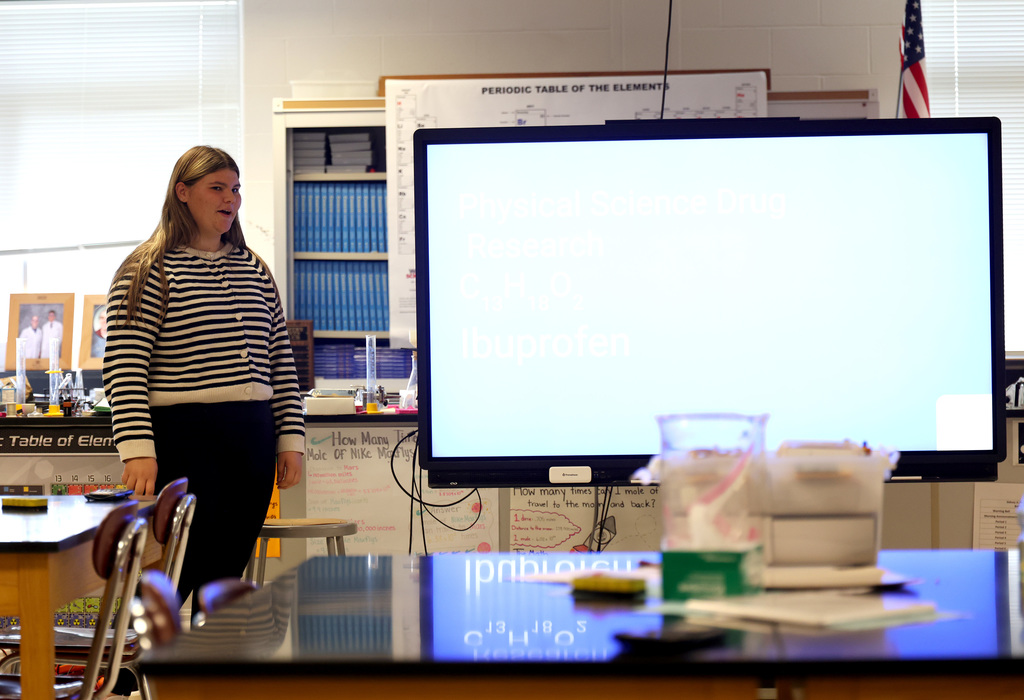 Students presenting their finding to the class