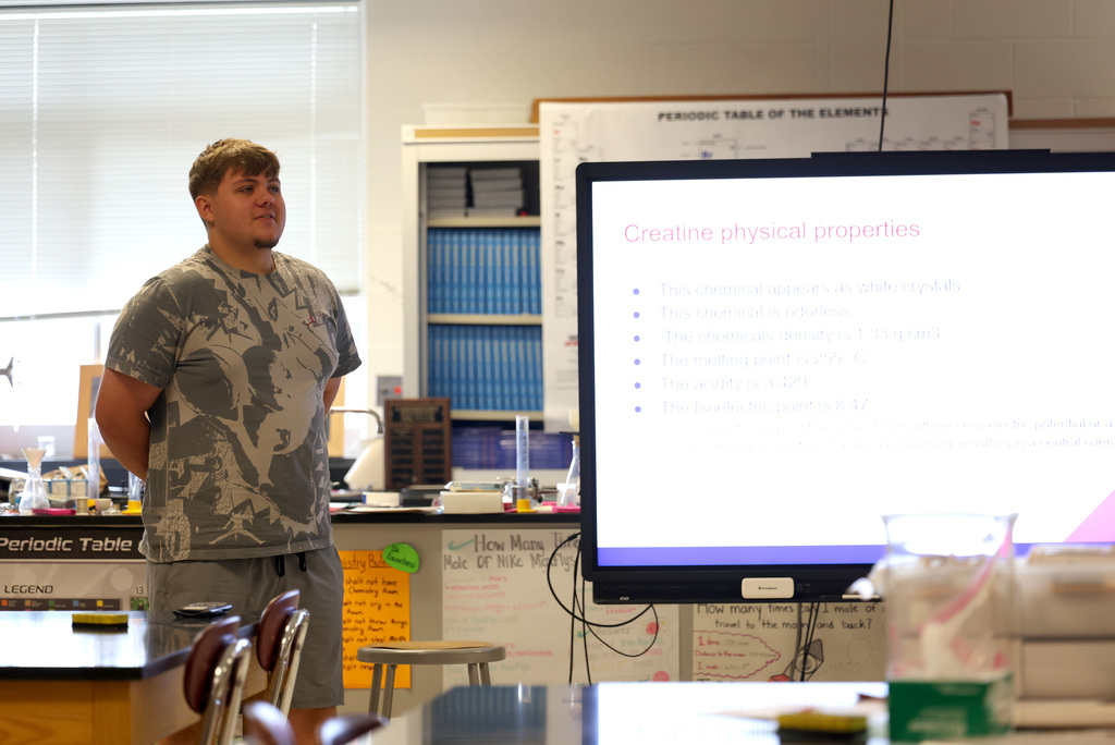 Students presenting their finding to the class