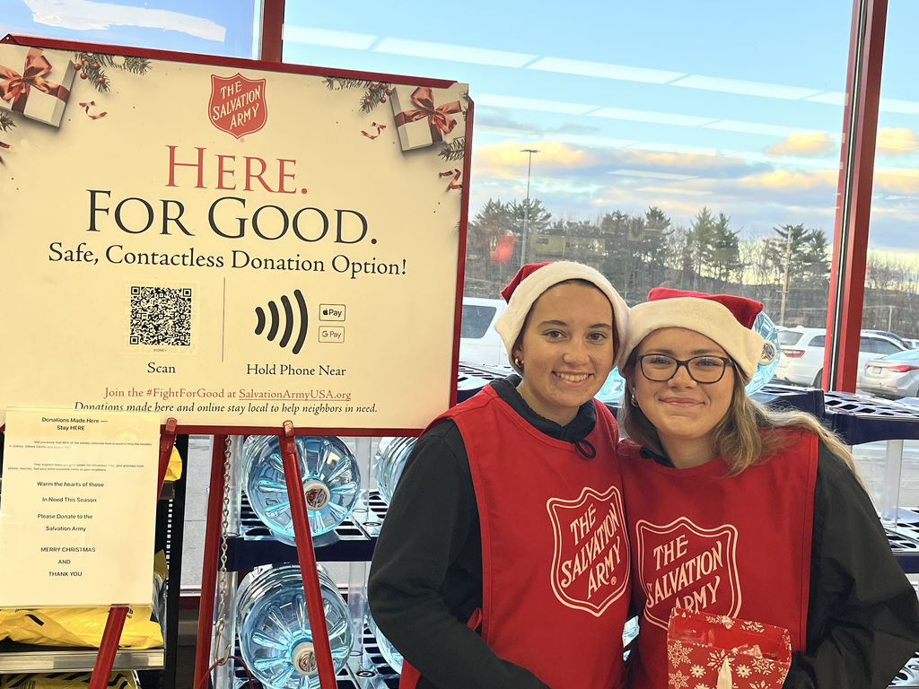 Students volunteering for the Salvation Army