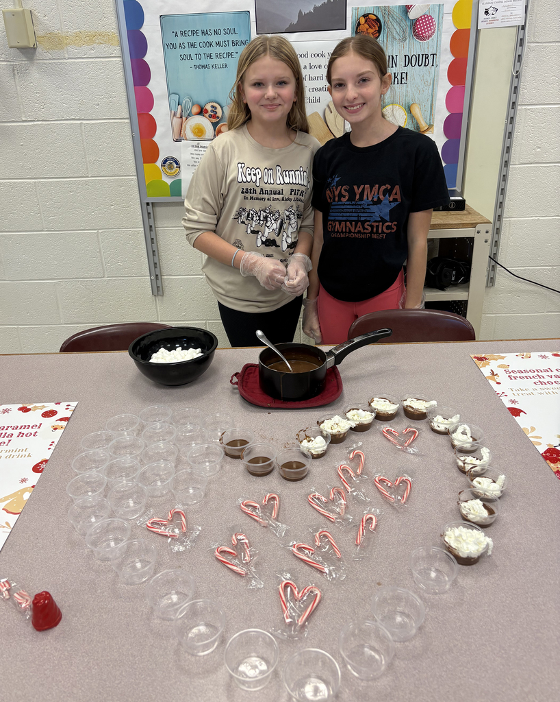 Students showing their hot chocolate project