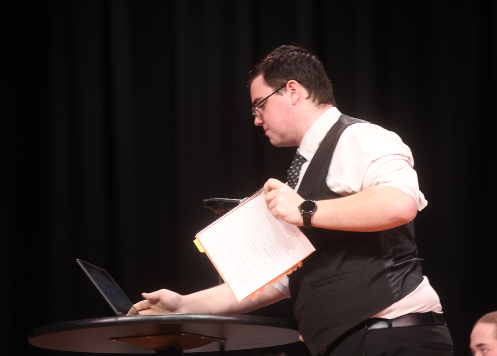 Students take part in the annual mock trial. 