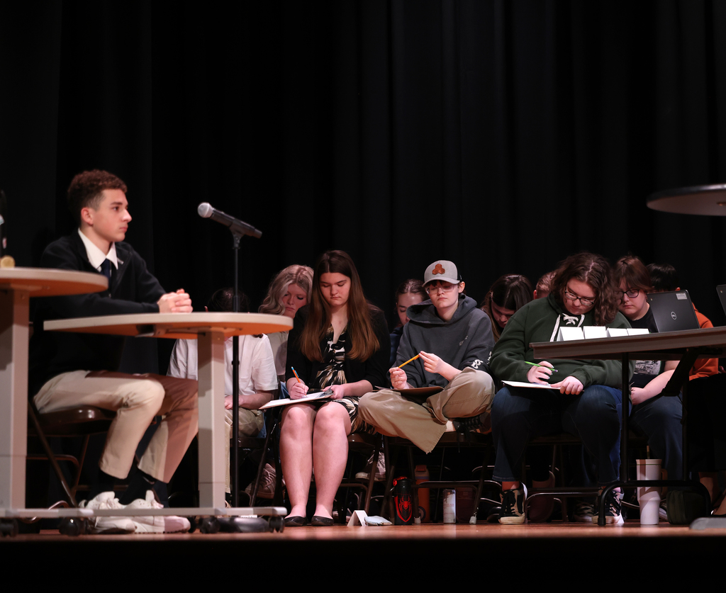 Students take part in the annual mock trial. 
