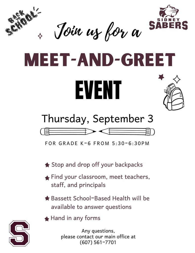 Elementary School meet and greet graphic 
