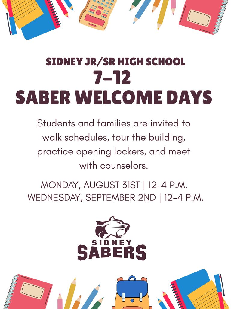 Saber Welcome Days flier