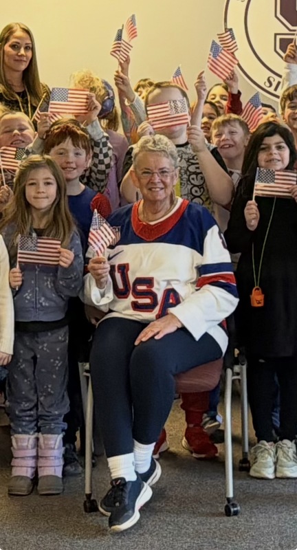 Mrs. Winn with second graders