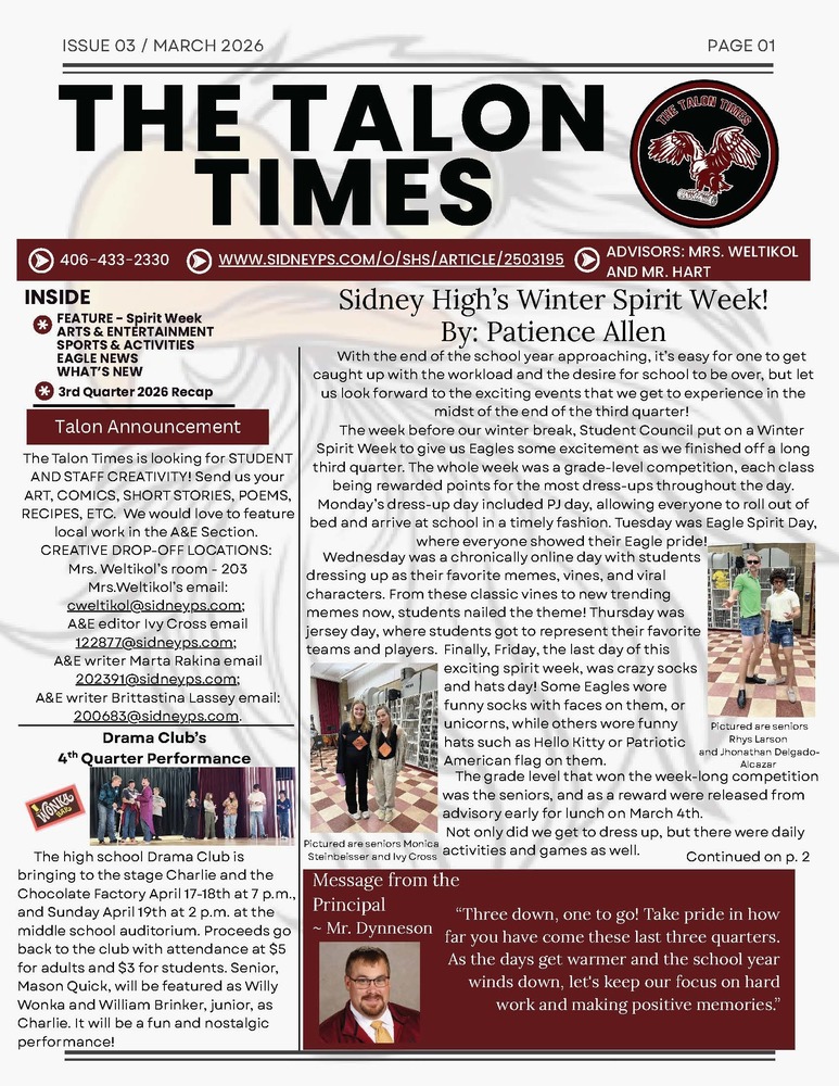 HS Talon Times  Newsletter