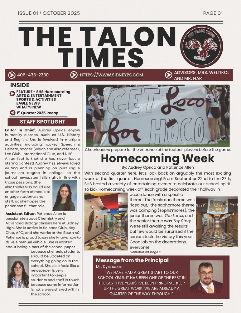 HS Eagle Eye Newsletter