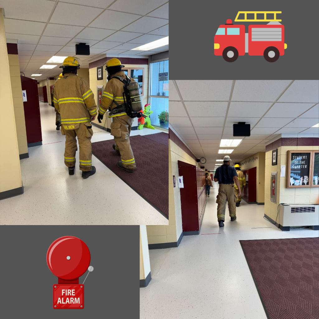 Firefighters entering and checking building