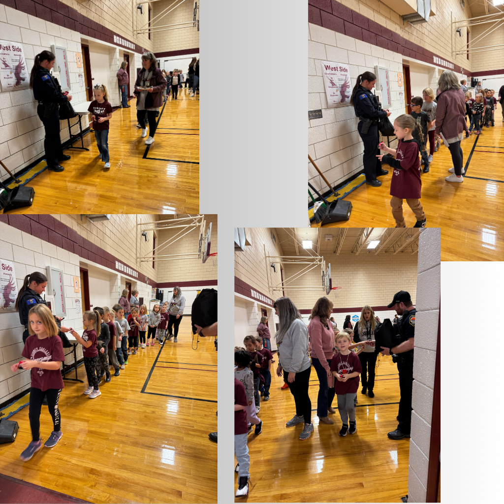 officers handing out key chains