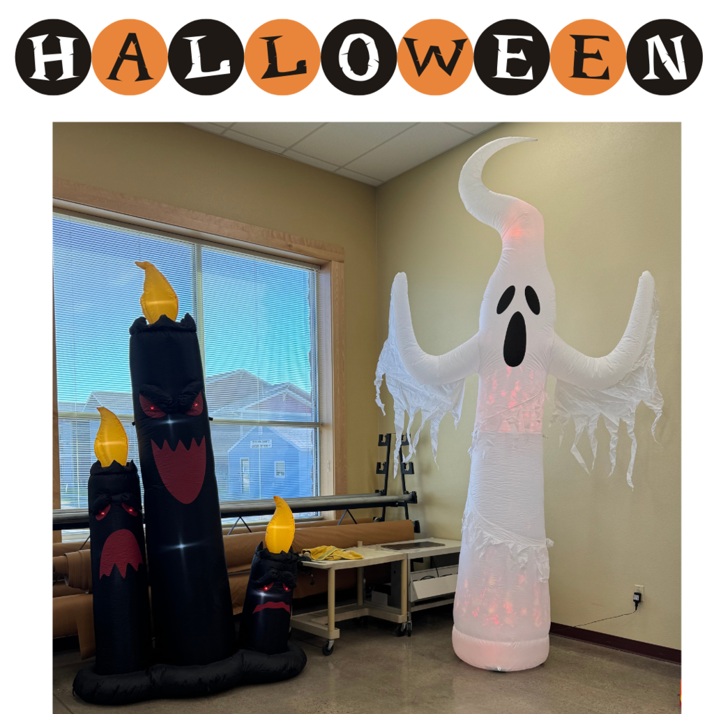 spooky ghost and candles Halloween decorations