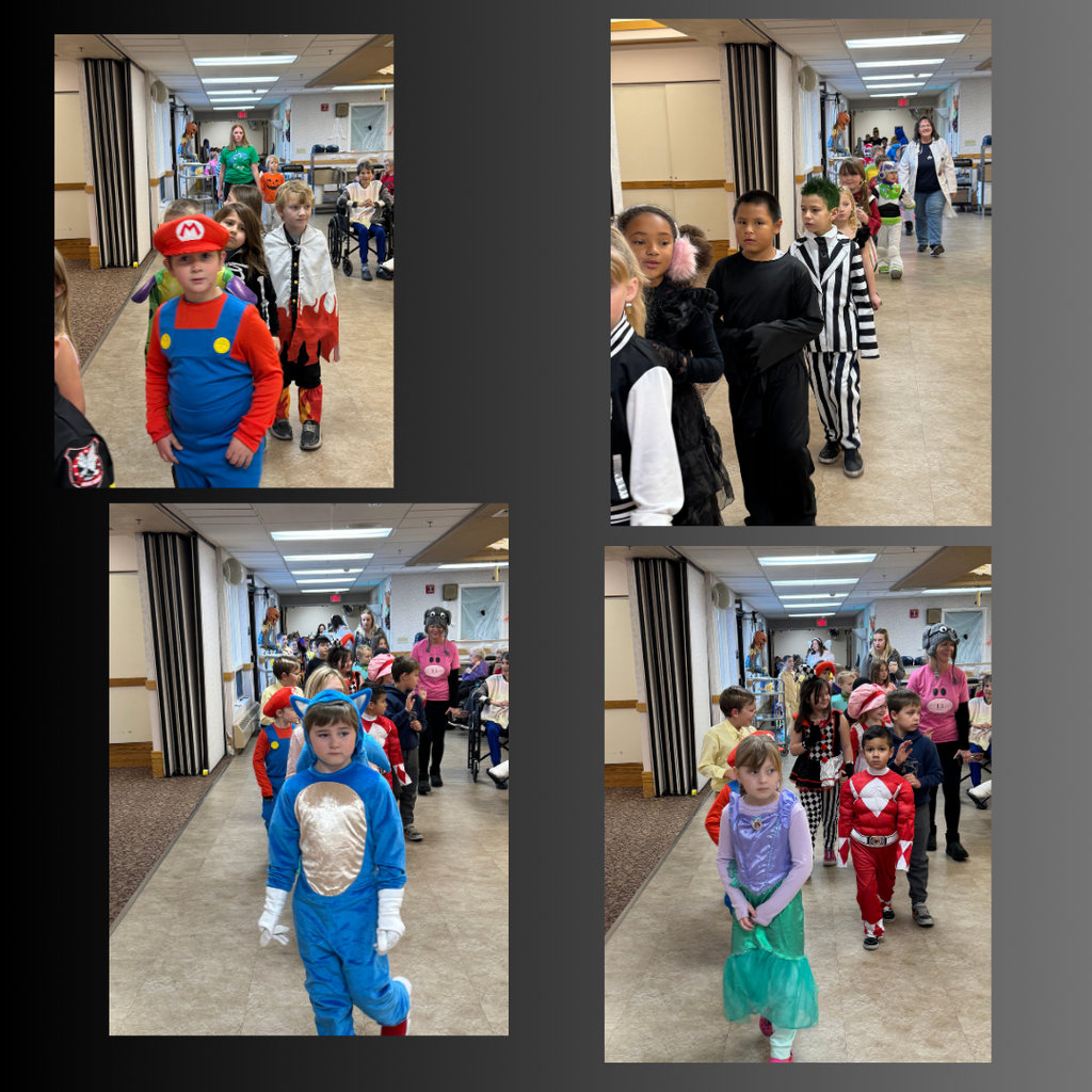 walking through the extended care showing their Halloween costumes