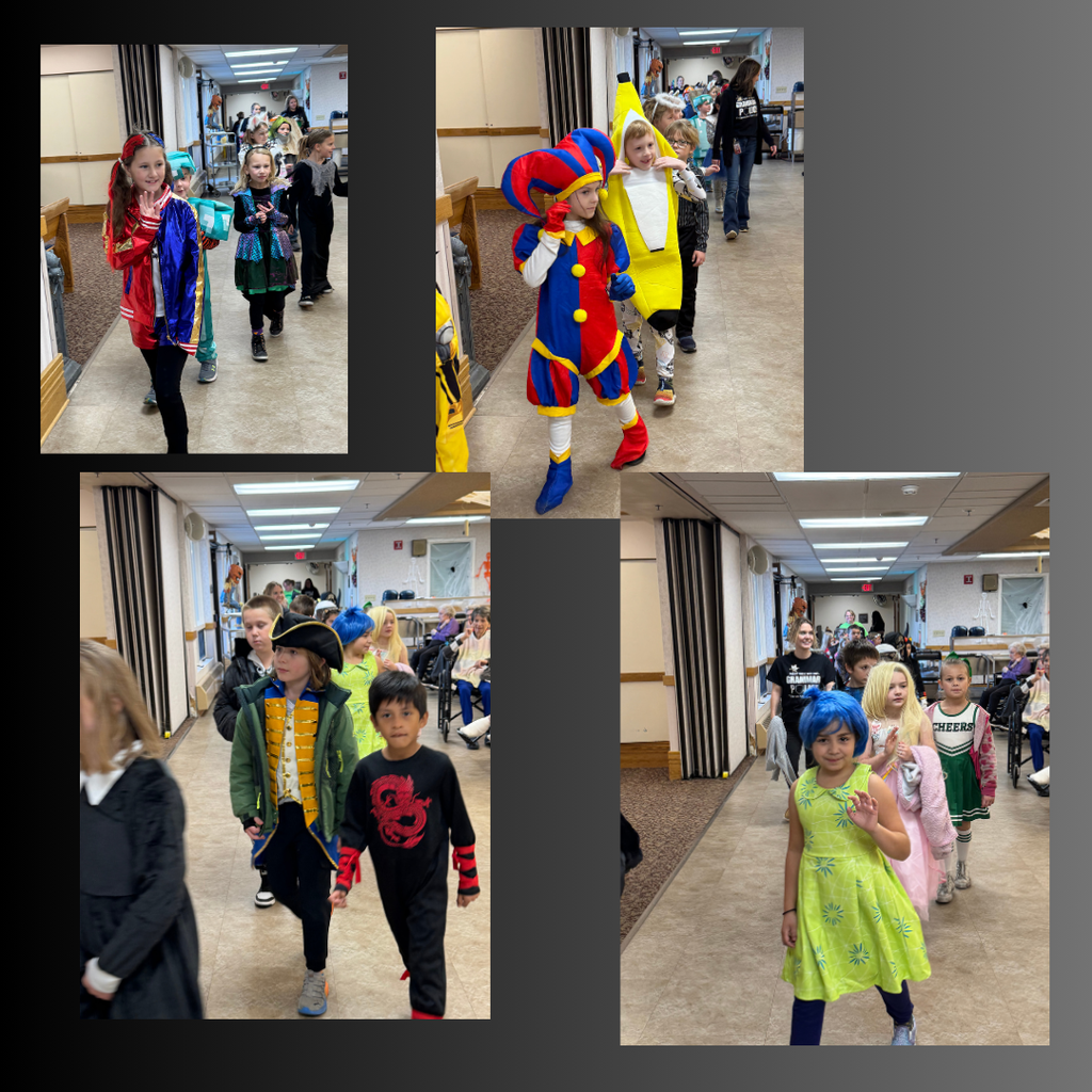 walking through the extended care showing their Halloween costumes