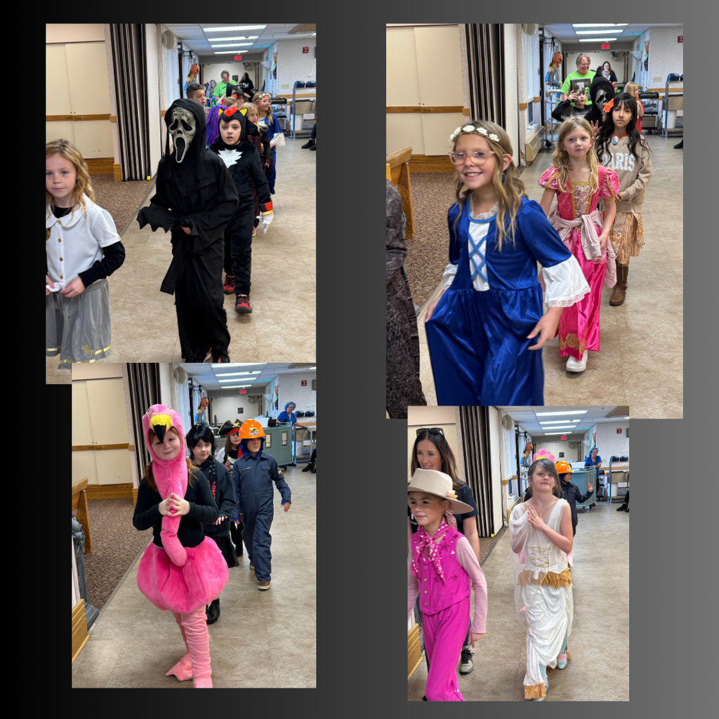 walking through the extended care showing their Halloween costumes