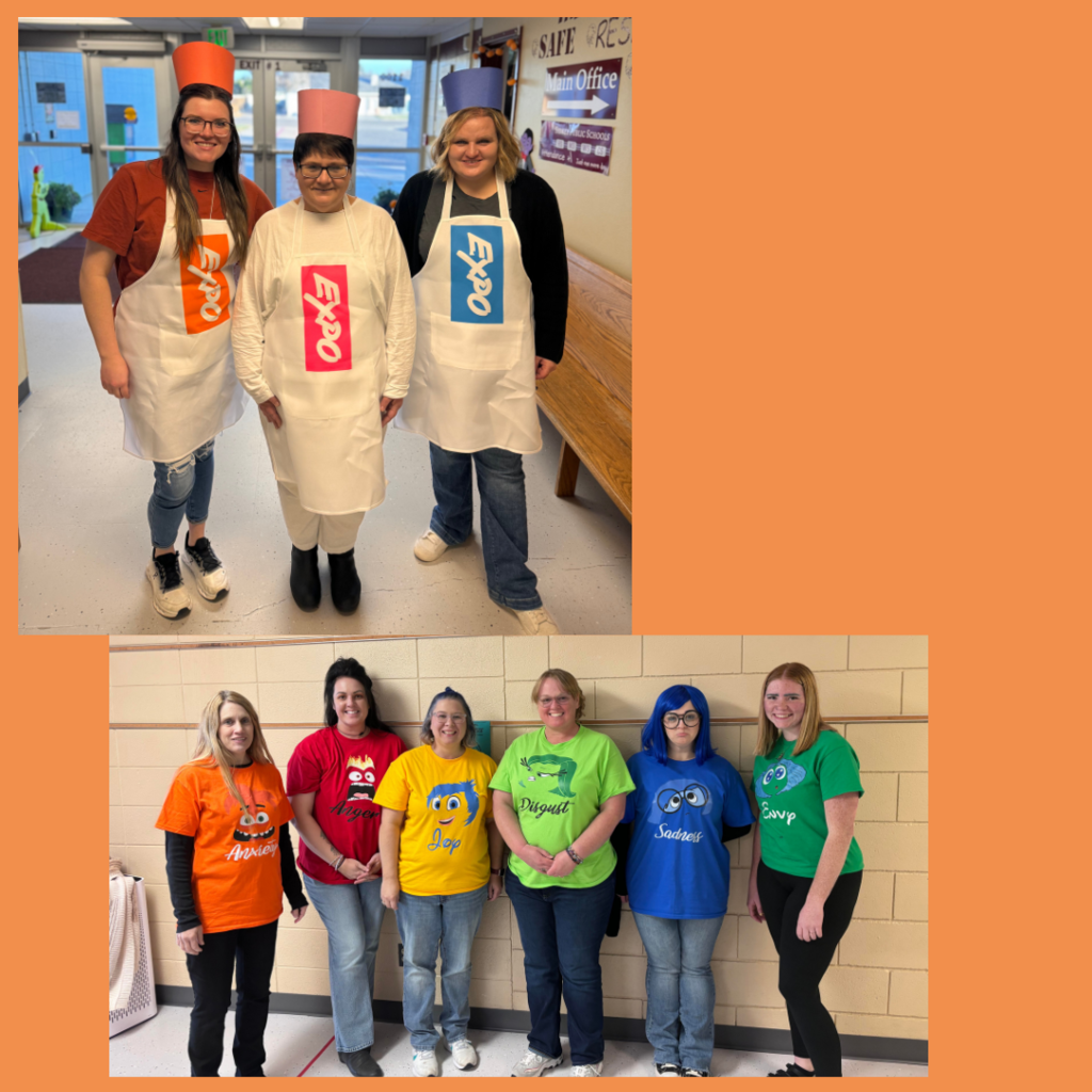 Staff pose in their costumes that were a group costume idea