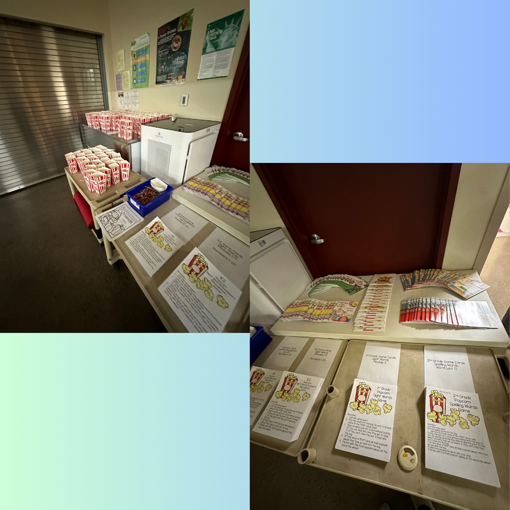 set up for the night including popcorn