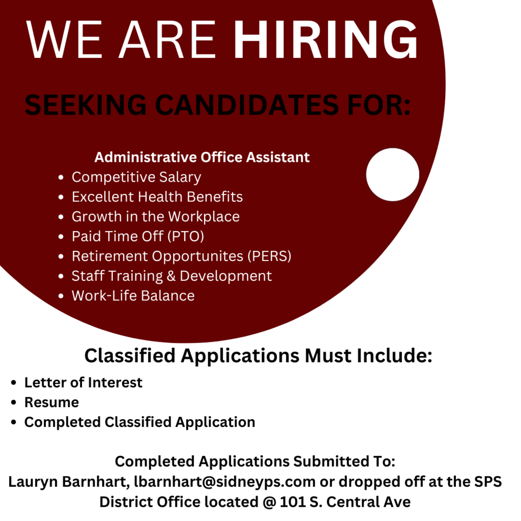 We are hiring. seeking candidates for: Administrative office assistant.