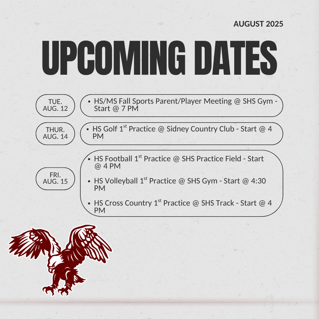 Upcoming dates
