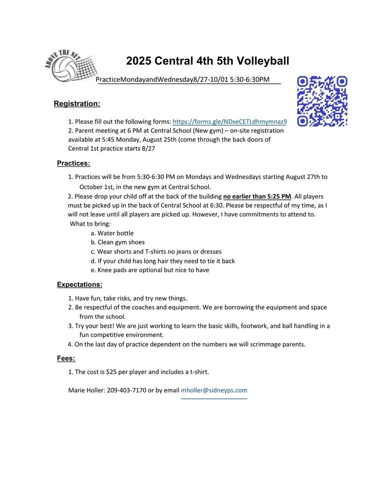 2025 Central 4th 5th Volleyball