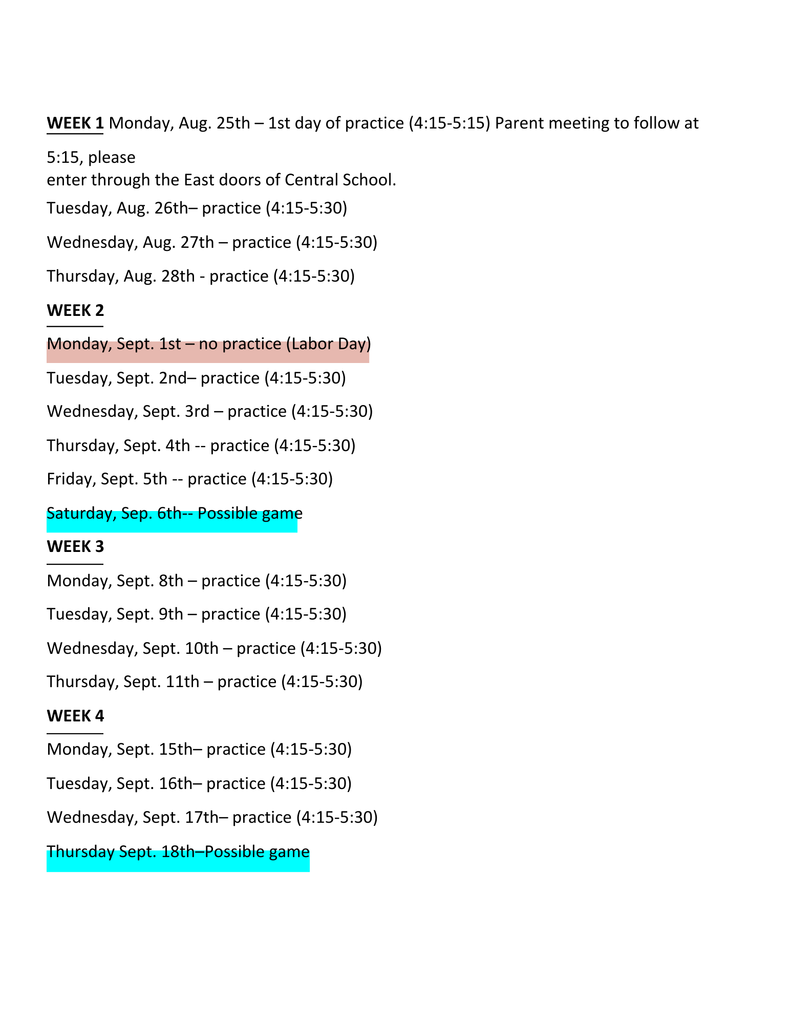 6th Grade volleyball schedule and information