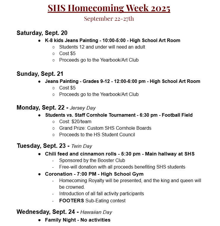 Homecoming Week 1
