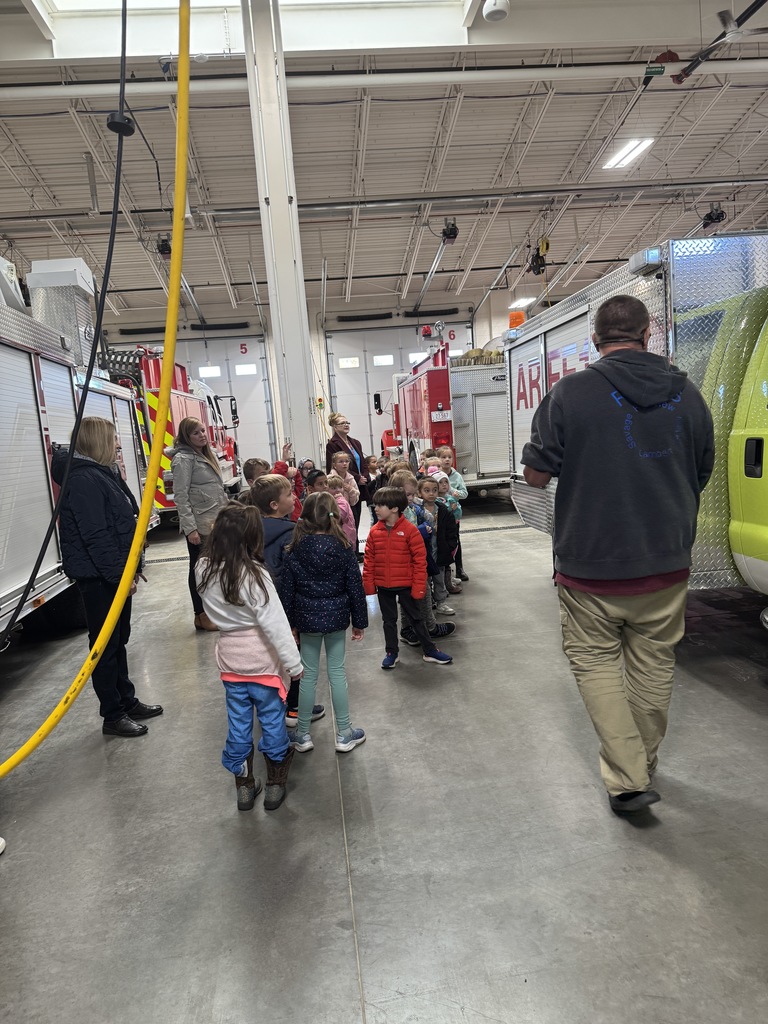 Kindergarteners at the Firestation
