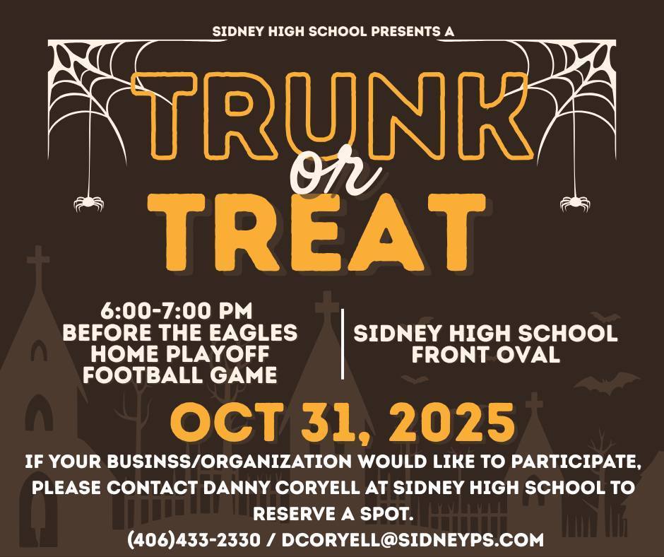 Trunk or Treat Information. Oct 31 before playoff football game