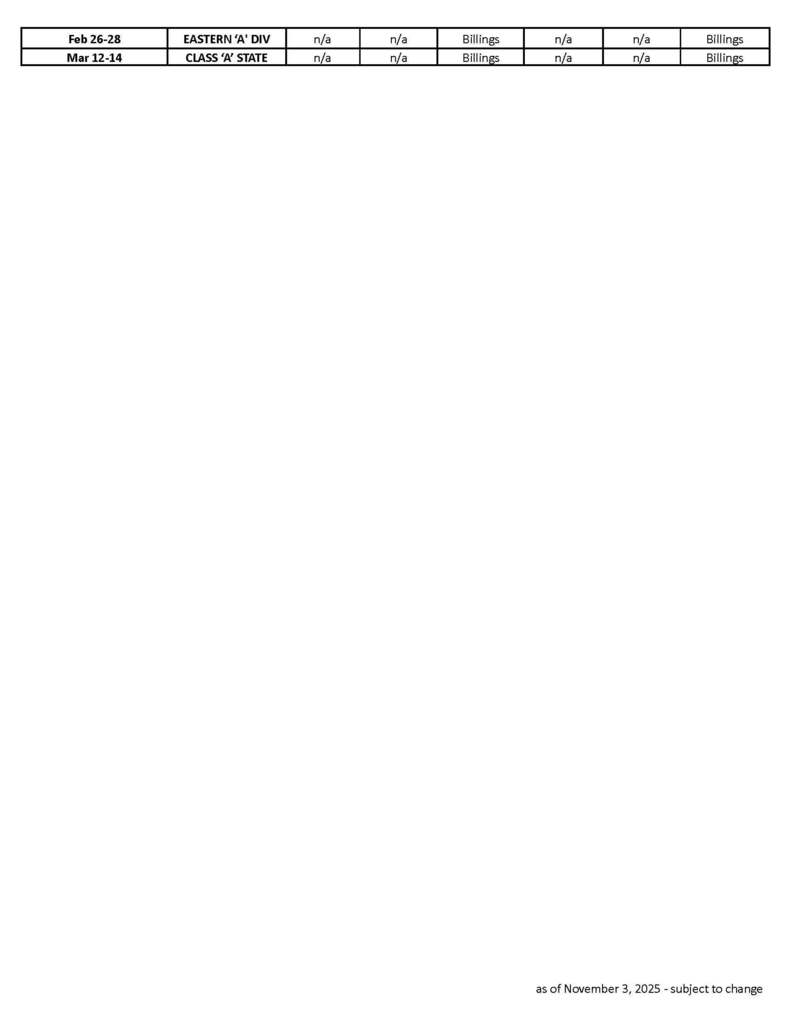 HS Basketball Schedule