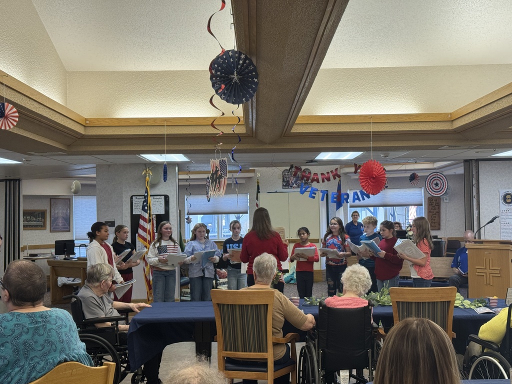 5th grade honor choir sang on Veterans Day at the Extended Care