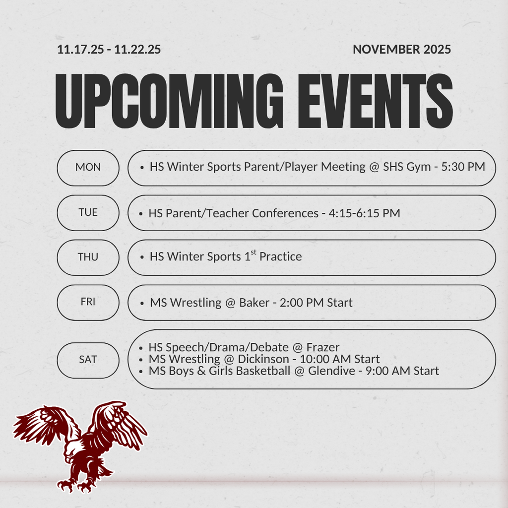 This weeks events