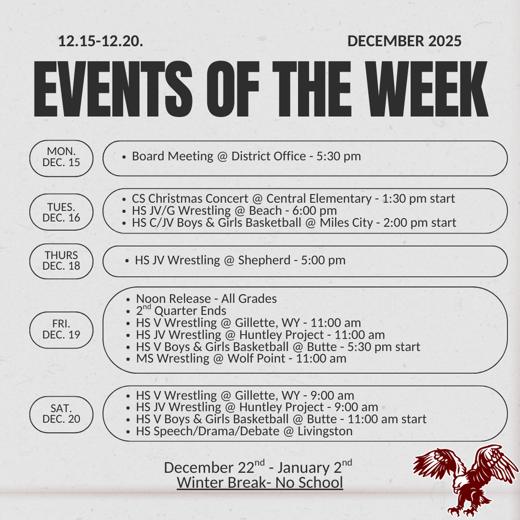 This weeks events