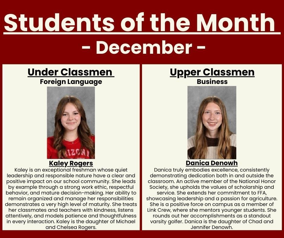 HS Students of the Month