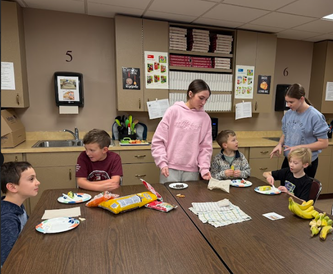 2nd graders visited the HS for special snack making day