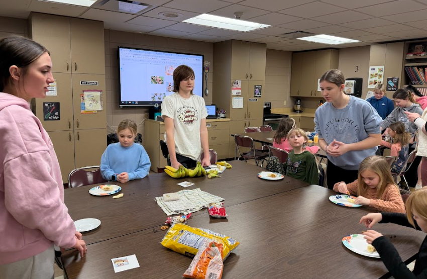 2nd graders visited the HS for special snack making day