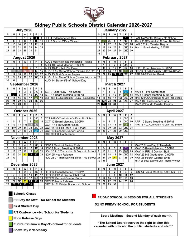 2026-2027 District Calendar