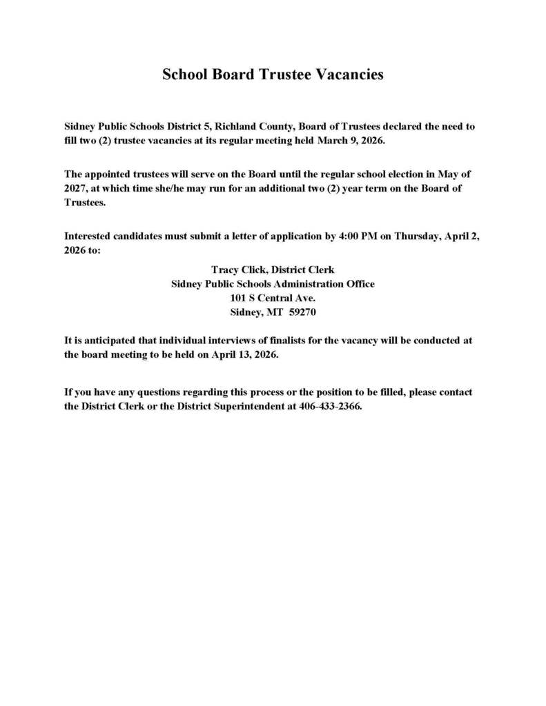 School Board Trustee Vacancies