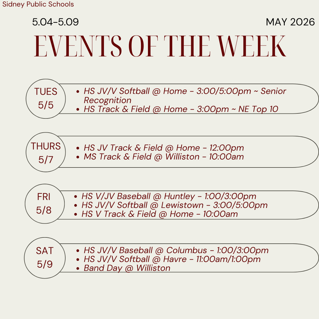 This weeks events