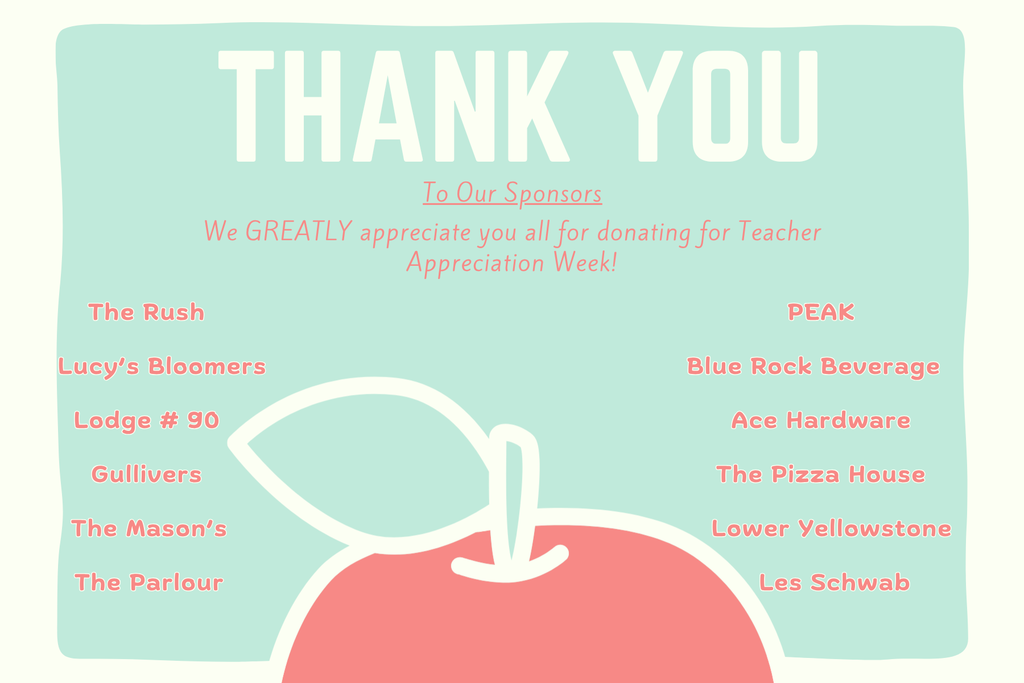 WS thank you to business donations for teacher appreciation week