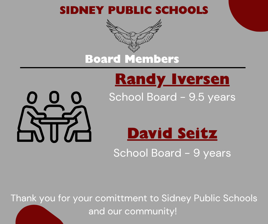 Randy Iversen- 9.5 yrs and David Seitz- 9yrs on SPS school board. 