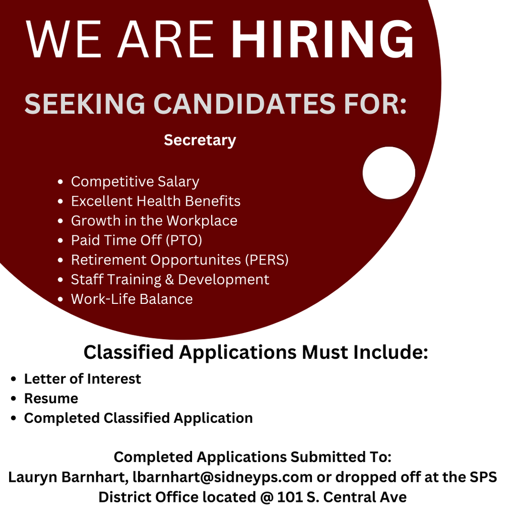 Secretary and Food Service job openings