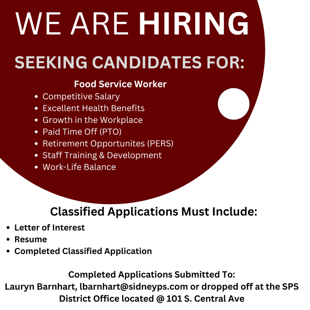Food Service Worker job opening at Central Elementary