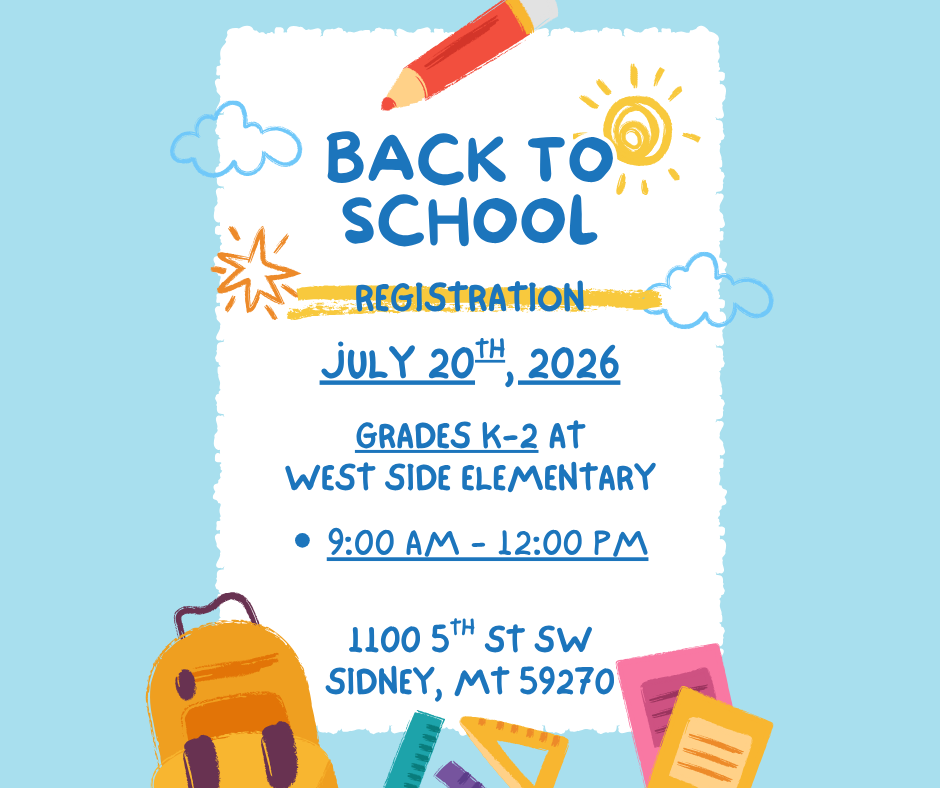 West Side Elementary school will hold another registration on July 20th, 2026. It will be from 9am-12pm.